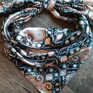 Black and Peach Mayan Tribal Wild Rag Aztec