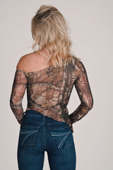 Camo Off The Shoulder Blouse