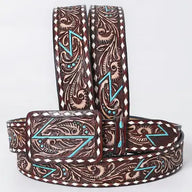 Turquoise Lightning Bolt Western Belt