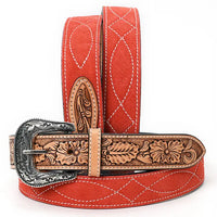 Coral Suede Leather Belt