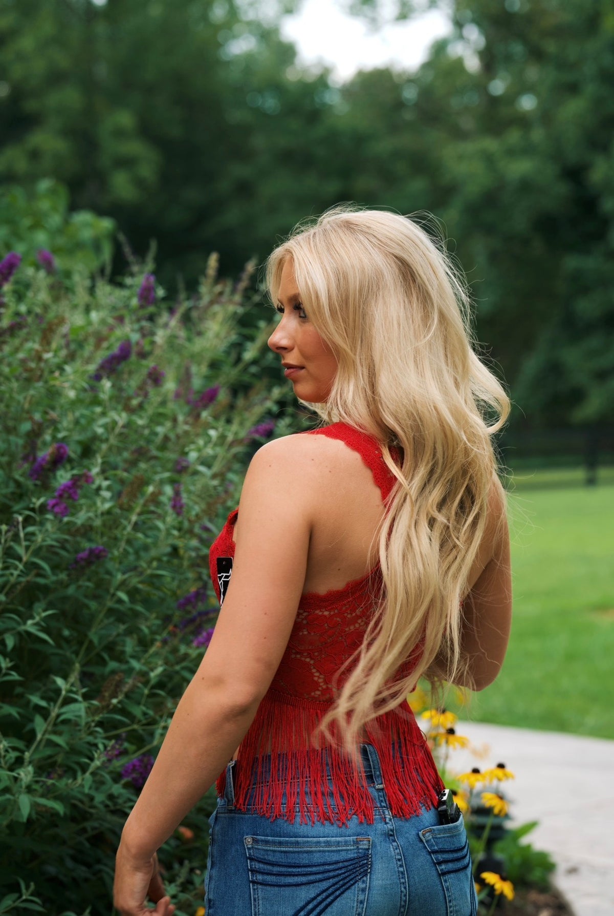 Scarlet Fringe Top