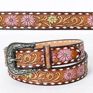 Pink Blossom Leather Belt