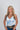 Blue Mesh Halter Tank Top