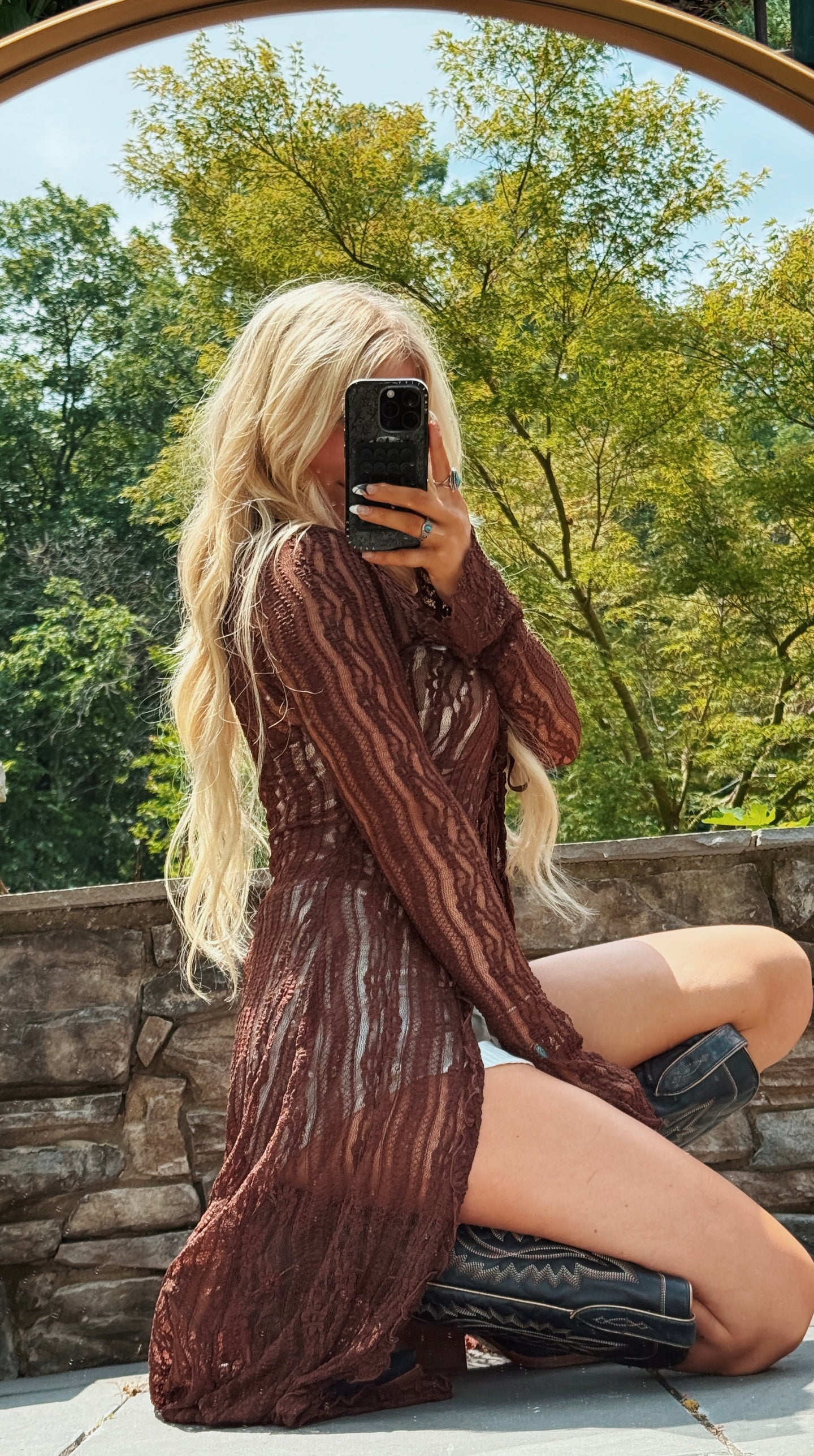 Floral Lace Long Sleeve Boho Shall