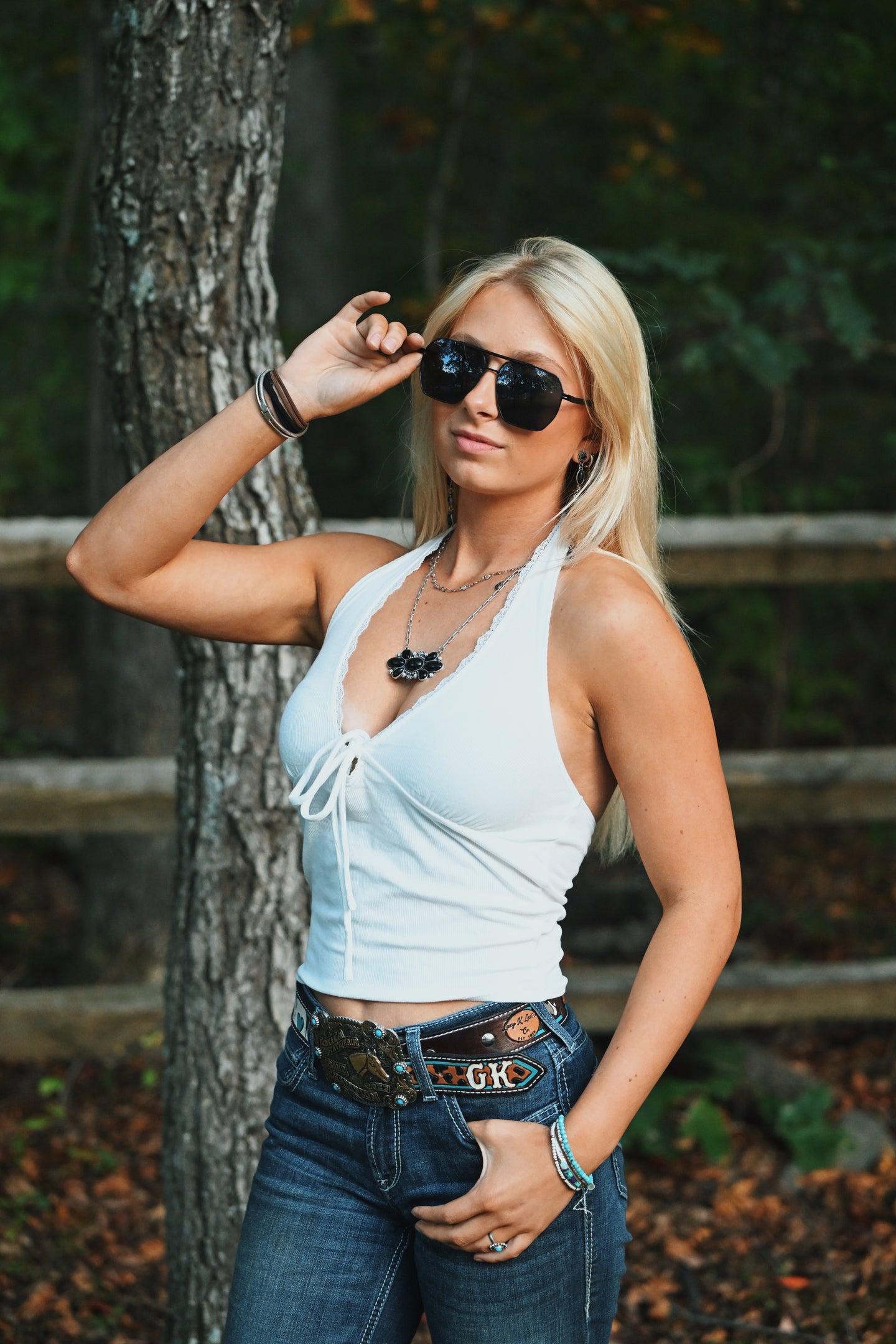 White Halter Top