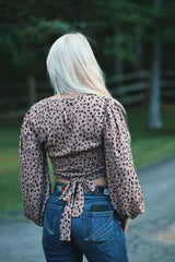 Cheetah Cropped Blouse