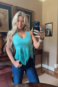 Mint Lace Halter Top