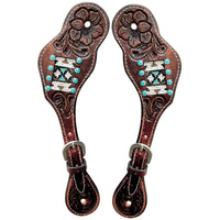 Teal Aztec Spur Straps