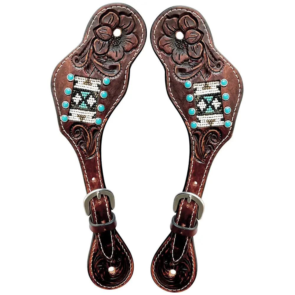 Teal Aztec Spur Straps