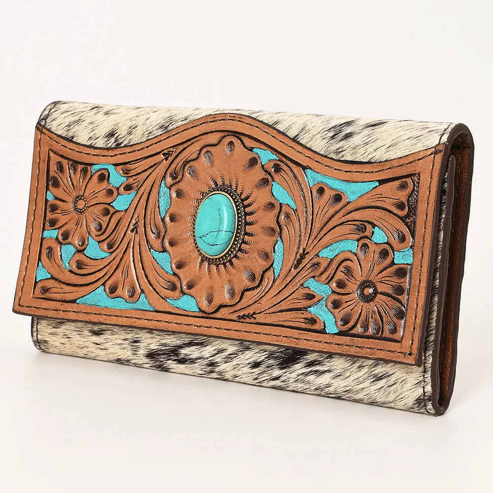 Turquoise Cowhide Wallet