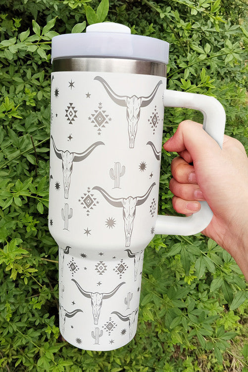 White Western Stainless Steel 40oz Cup