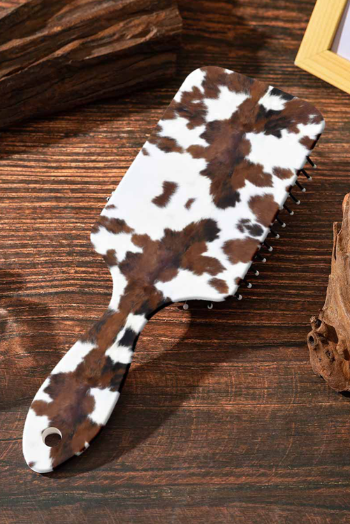 Chestnut Cow Print Hair Brush