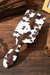 Chestnut Cow Print Hair Brush