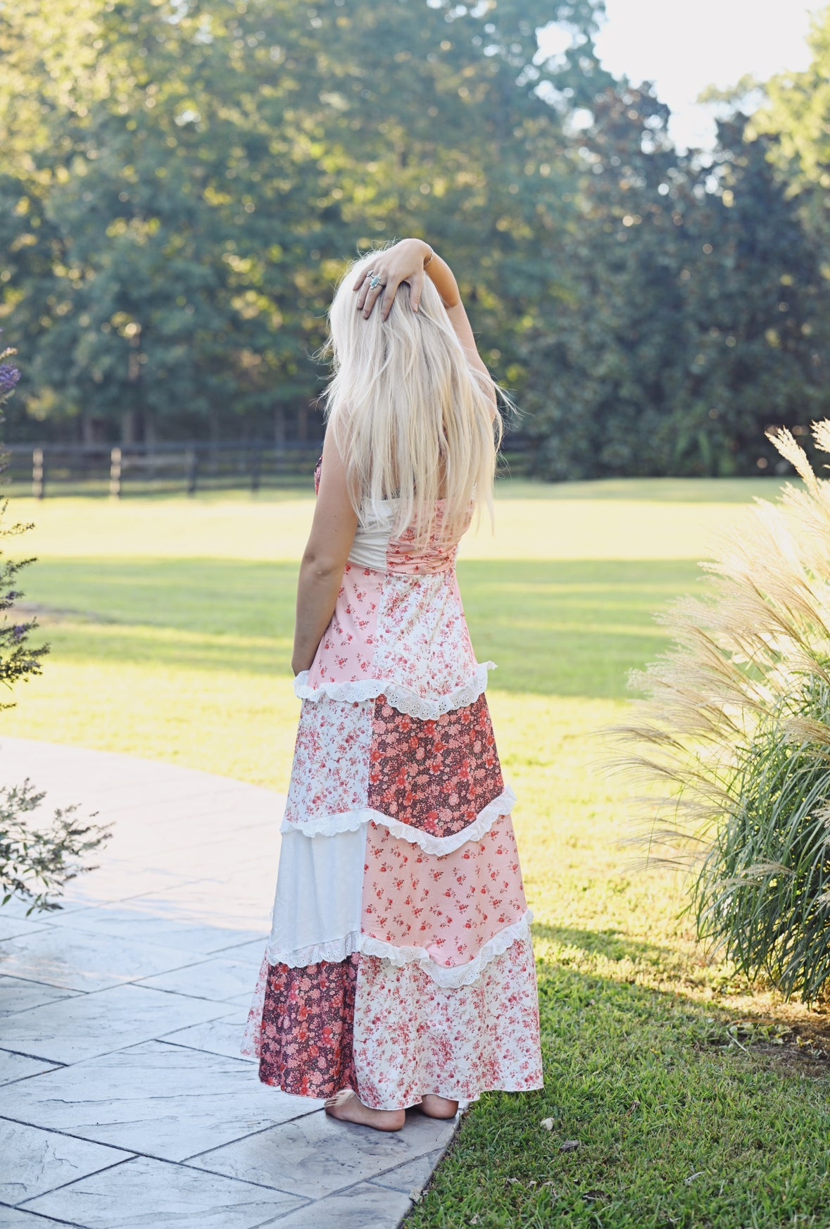 Peach Patchwork Dress