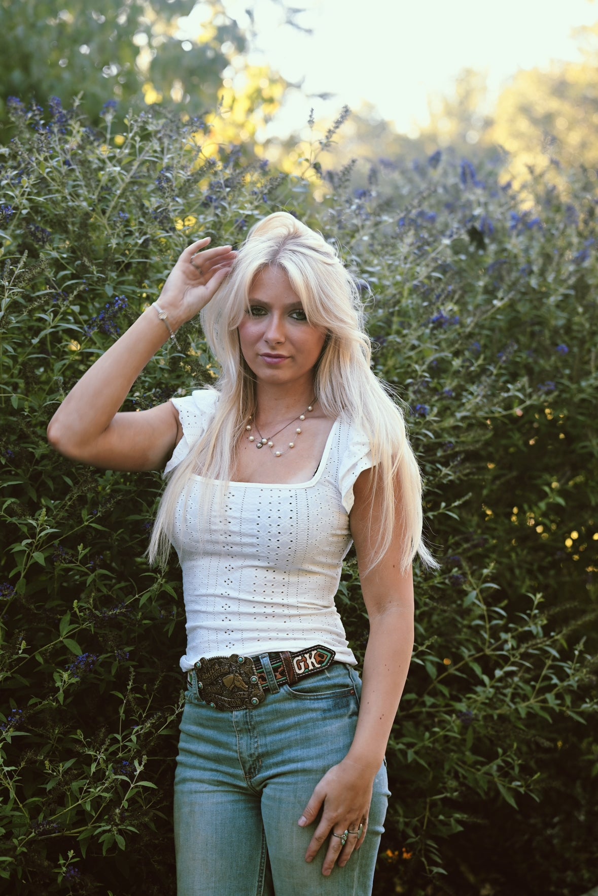 White Ruffle Blouse
