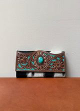 Turquoise Cowhide Wallet