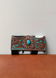 Turquoise Cowhide Wallet