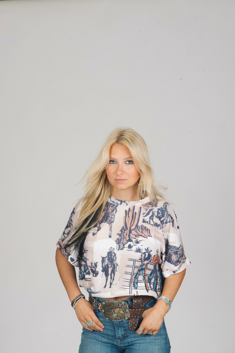 Vintage Western Print T-Shirt