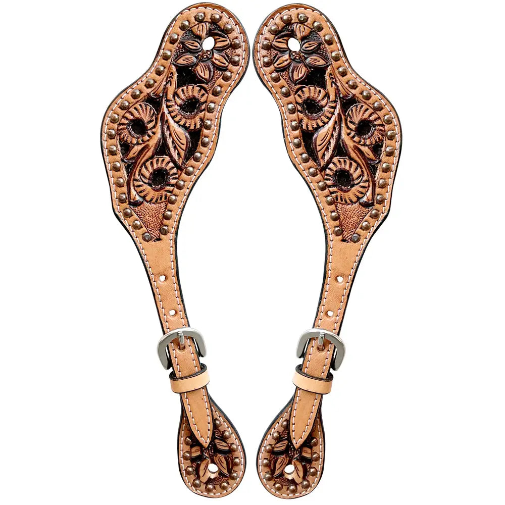 Classic Floral Tan Spur Straps
