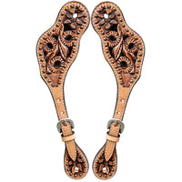Classic Floral Tan Spur Straps