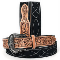 Black Suede Leather Belt