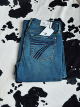 7FAMK- Dojo Flare Leg Trouser Dark Wash