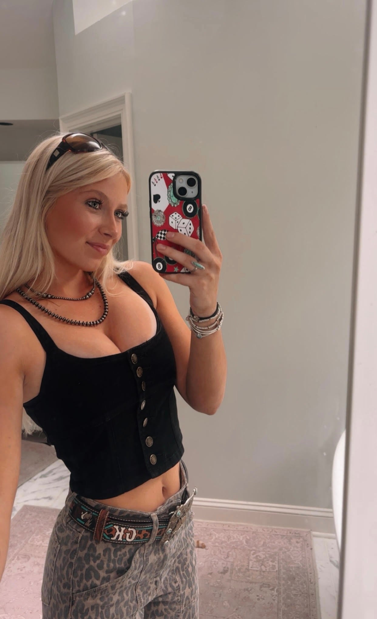 Black Cropped Slim Denim Tank Top
